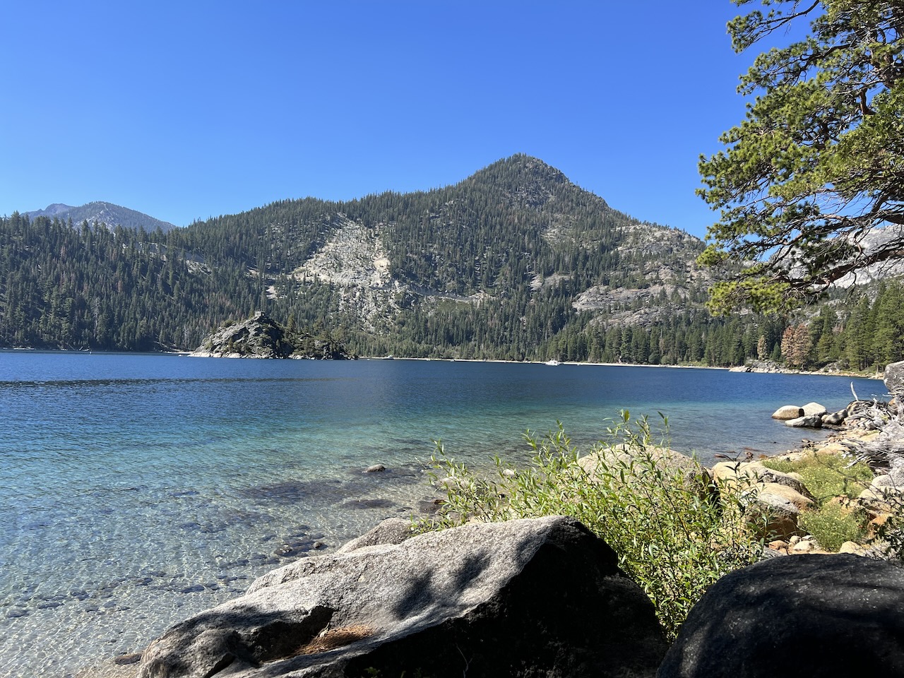 Mountains and a lake.